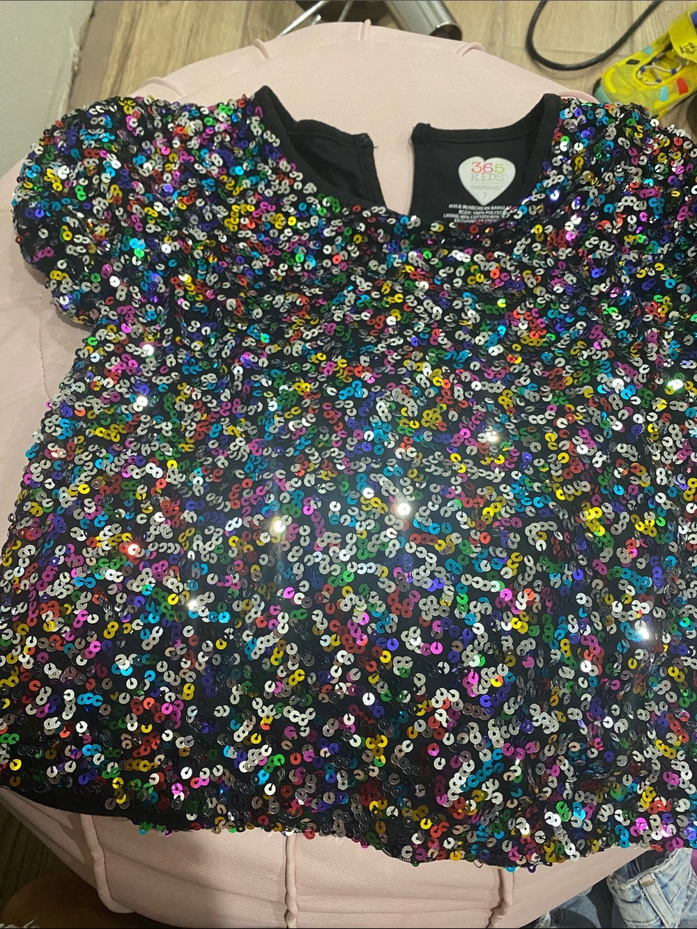 Garanimals Black Sequin Multicolor Sparkle Top